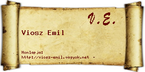 Viosz Emil névjegykártya