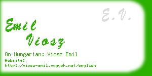 emil viosz business card
